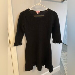 Lilly Pulitzer black Merino wool ruffle Dress size medium